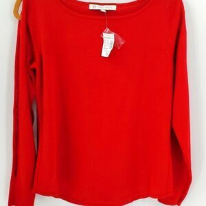 Heidi Weisel lightweight red‎ sweater. Key hole sleeves. NWT size medium.